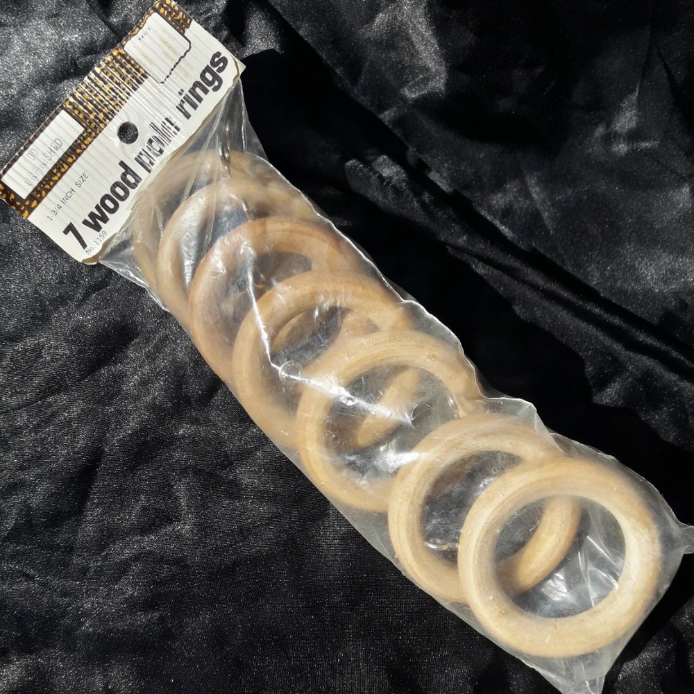 Vintage Wooden Curtain Rings Wood Rings 1.5